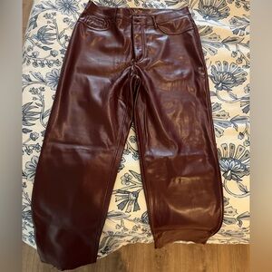 Joie Deep Red Leather Pants